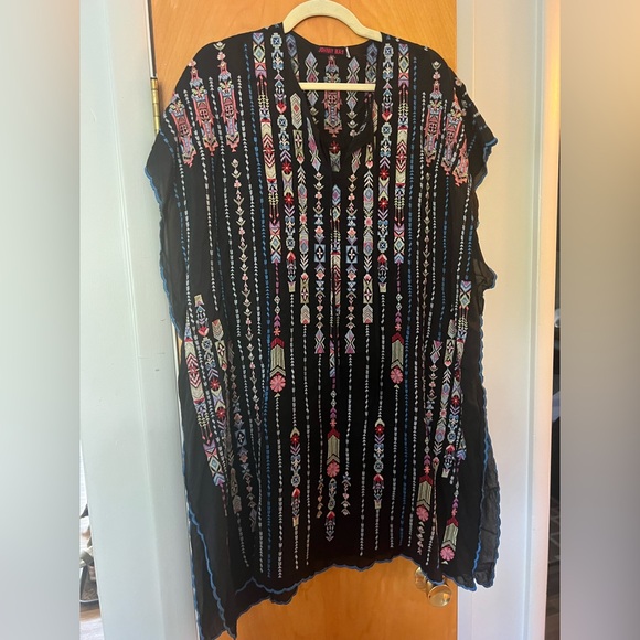 Johnny Was Black Tunic with Colorful Embroidery - Picture 1 of 5